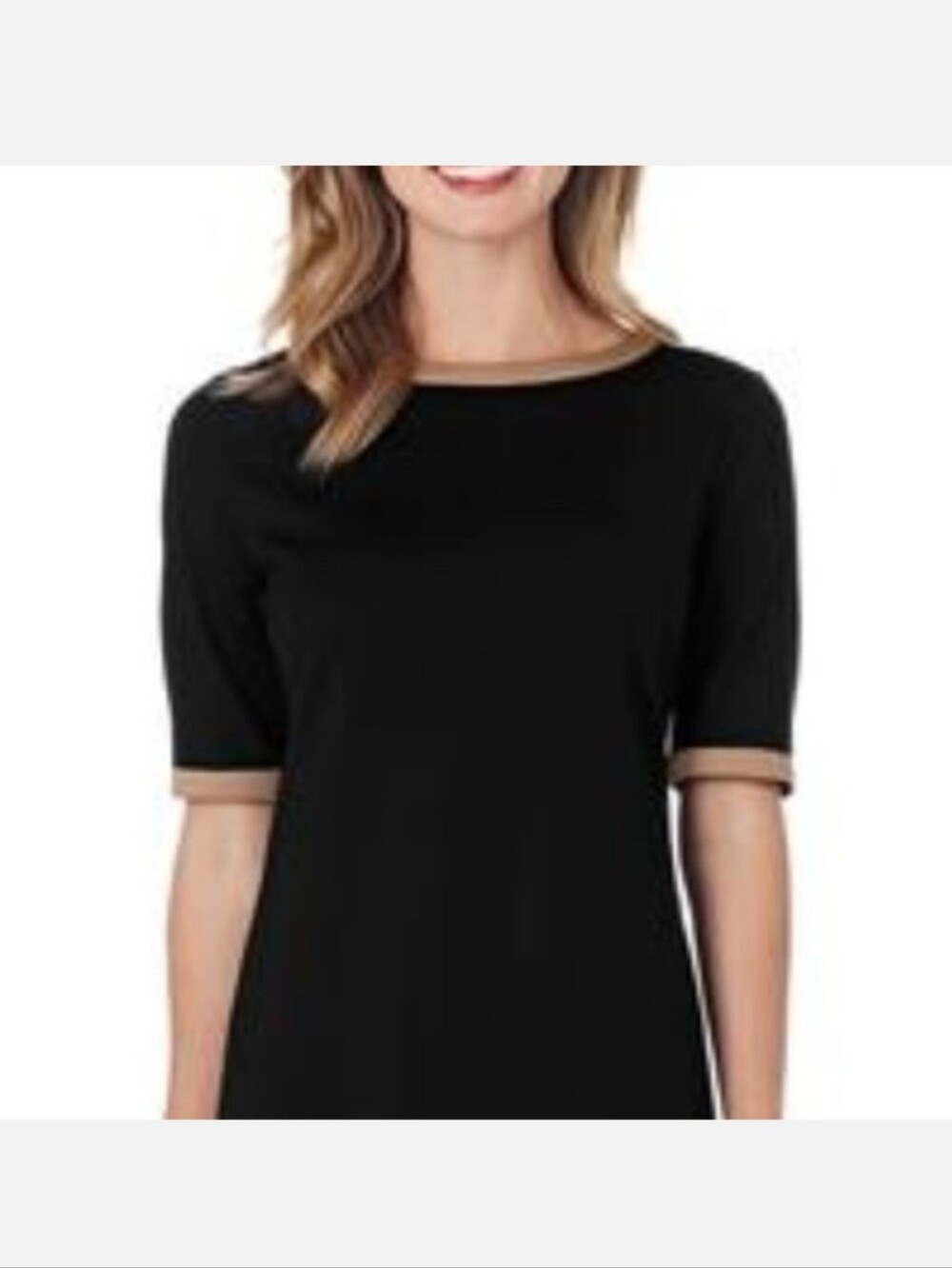 JUDE CONNALLY Minimalist The Louisa Shift Dress M Camel/Black